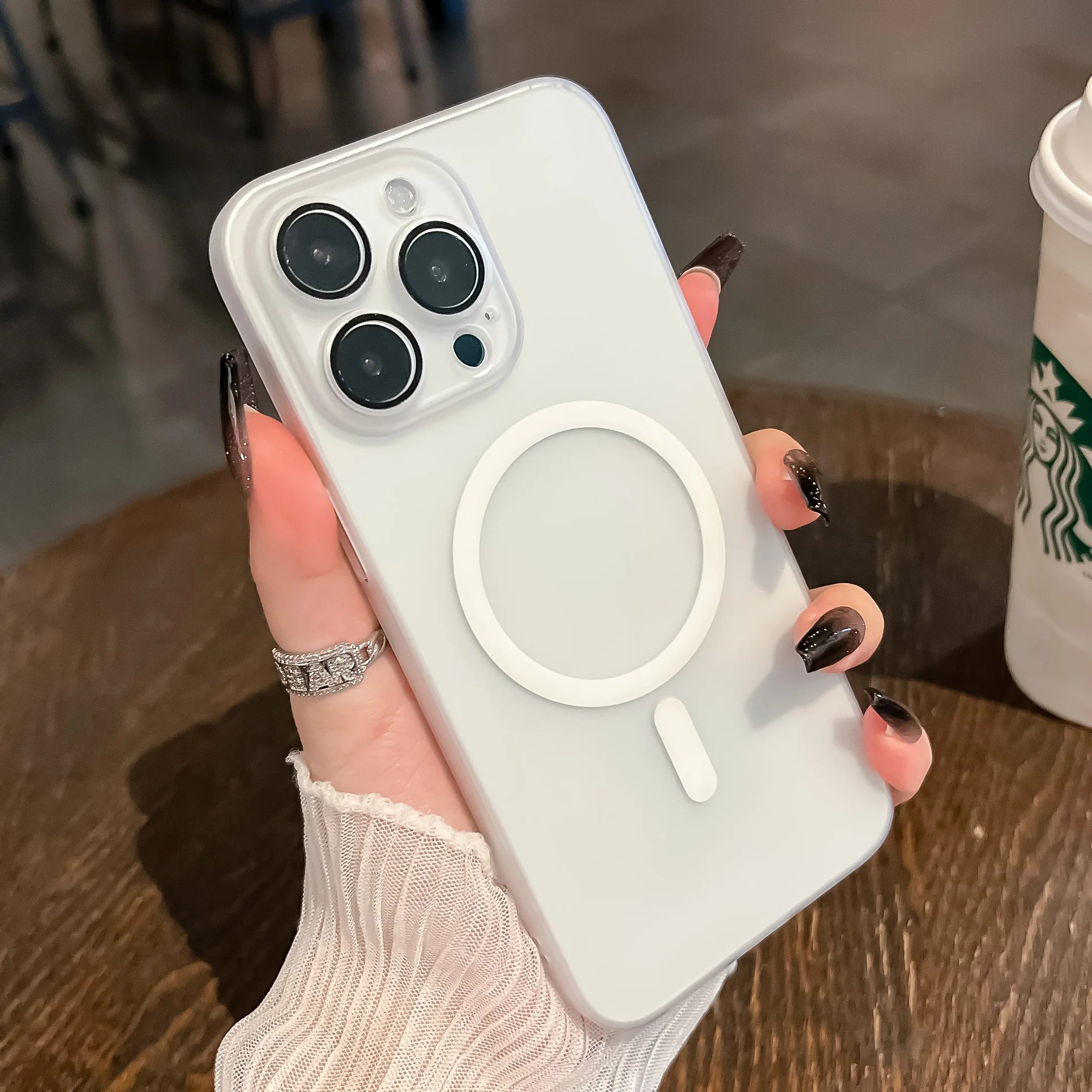 Matte Translucent Skin Touch Ultra Thin Slim PC Case for iPhone 11 12 13 14 15 Pro Max Wireless Charging Magsafe Lens Film Cover