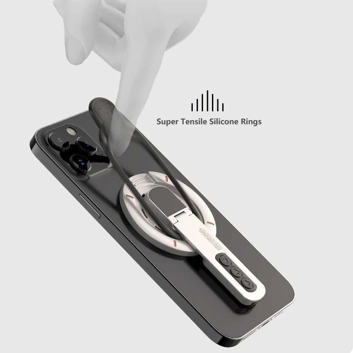 Dual-Sided Magnetic Portable Multi-Function Phone Ring Holder 360° Rotating Desktop Stand Compatible with Multiple Phone Models