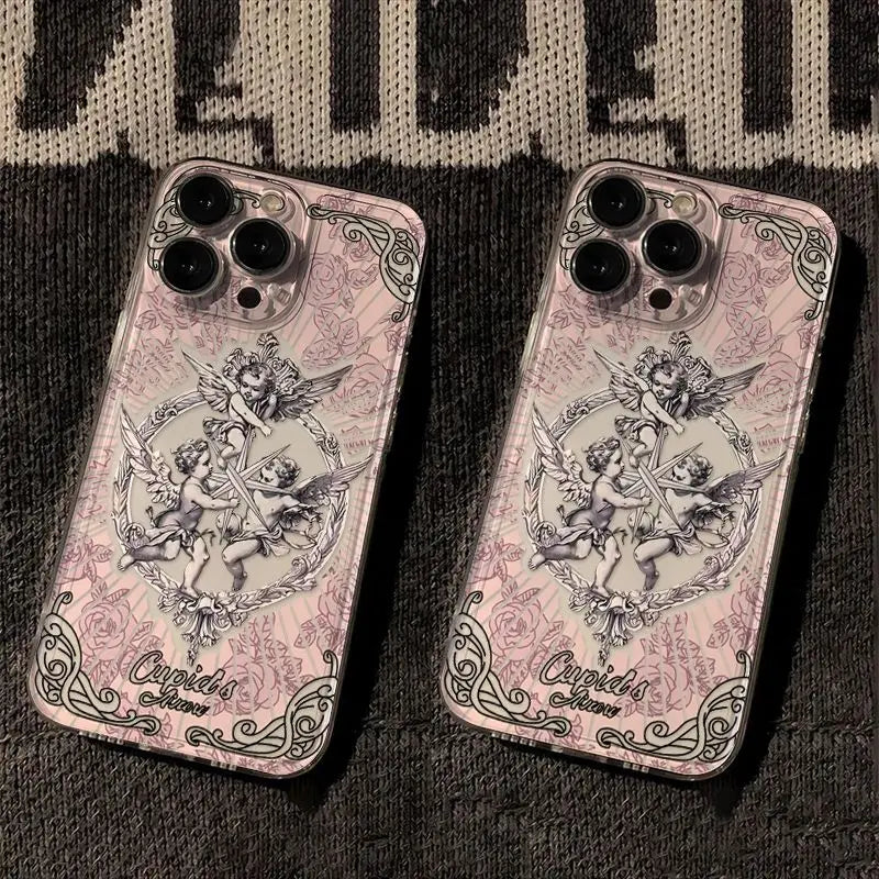 Middle Ages Retro Cupid Angel Phone Case For IPhone 16 15 14 13 12 11 Mini Pro Max X XR XSMax 7 8 Plus SE2020 Cover Case Funda