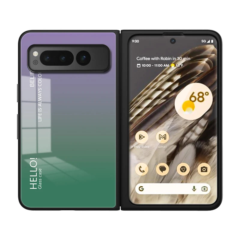 Google Pixel Fold gradient pattern glass phone case
