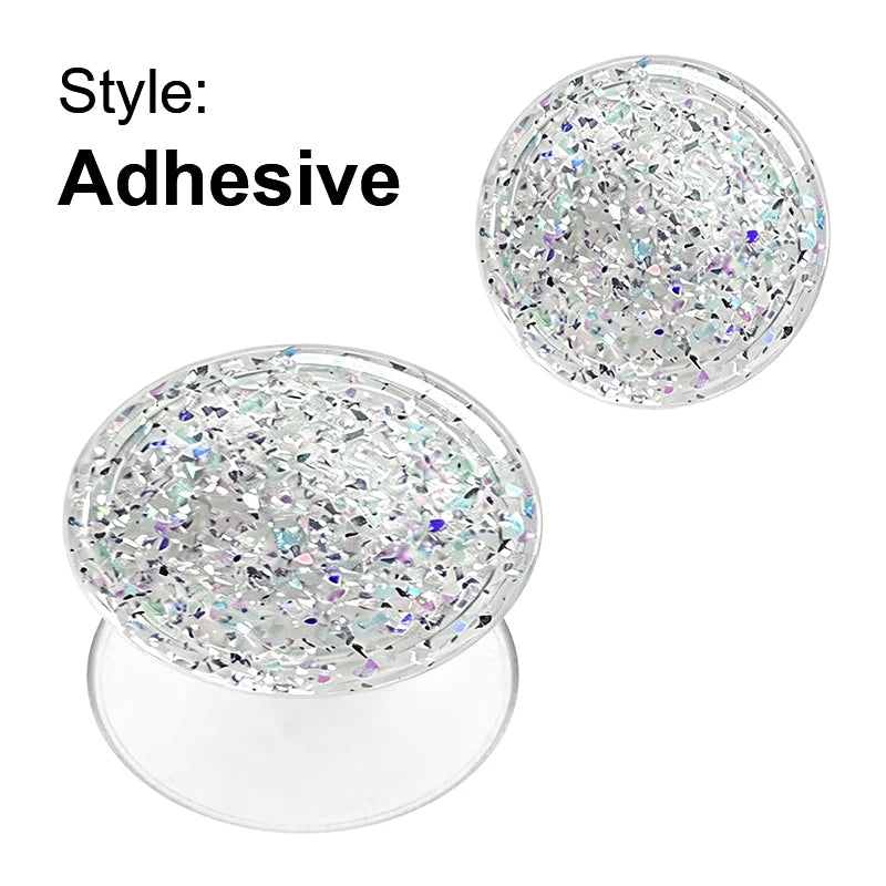 Glitter Phone Grip Socket Foldable Phone Holder Ring Holder With Adhesive for Iphone 17 16 15 14 13 Samsung Grip Tok Bracket