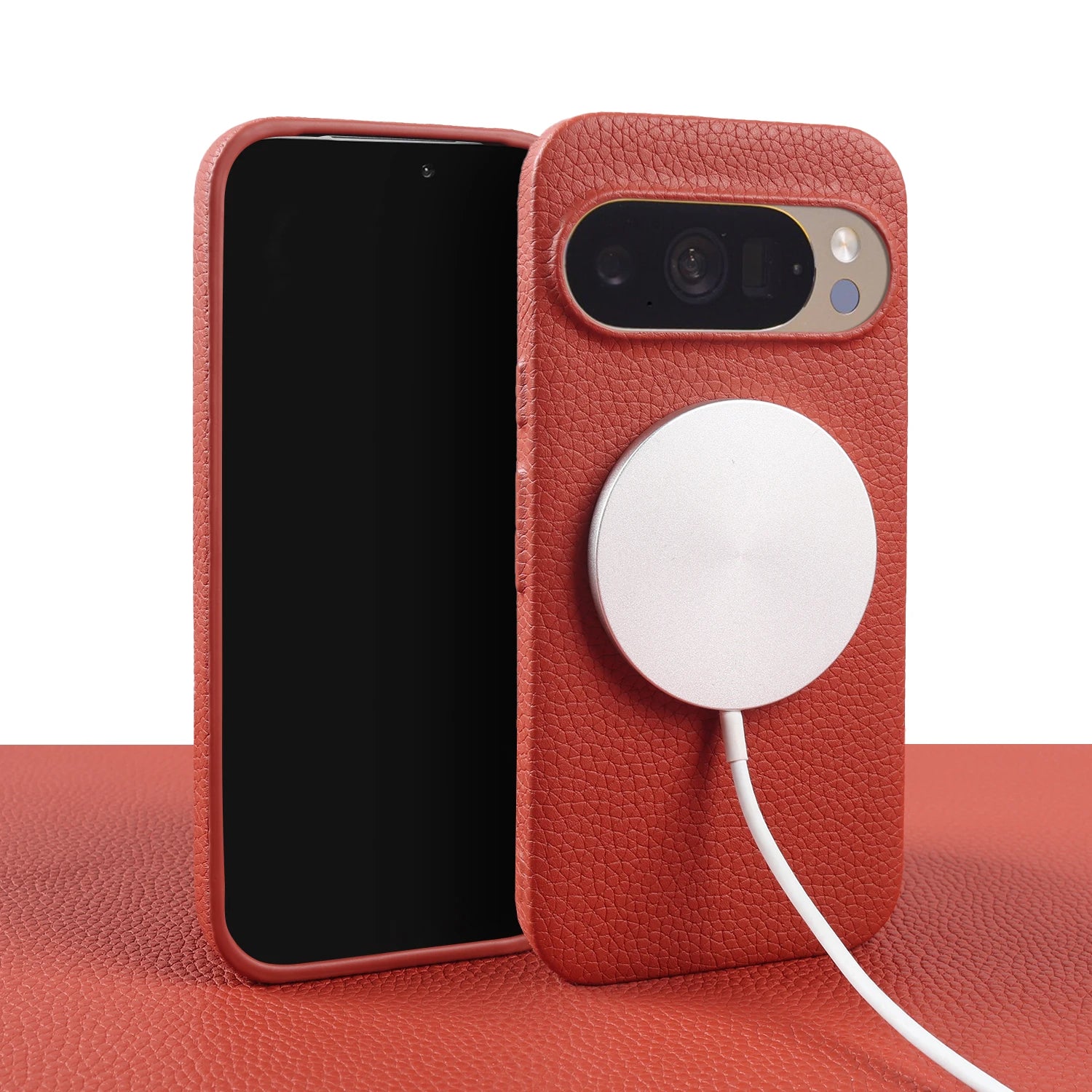 For Magsafe Magnetic Lychee Genuine Leather Case For Google Pixel 10 Pro XL Pixel10 9A 8A 7A Pixel 7 8 9 Pro XL Phone Back Cover