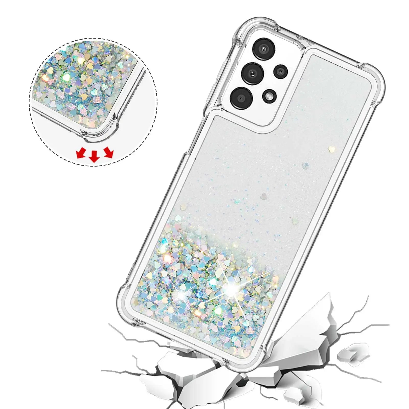 Glitter Liquid Quicksand Case For Samsung S24 Soft Cover For Galaxy S23 S22 Ultra S21 S10 S9 PLUS S20 S23 S21 FE Transparent