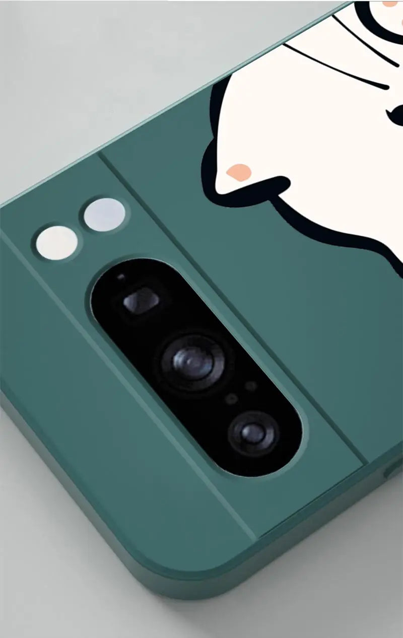 Pixel 8Pro Fluffy Kitten Bracelet Silicone Phone Case For Google Pixel 8Pro 3XL 3A 4 4A 8 8A 5 7 7A 9 9Pro 9ProXL 6A Cover