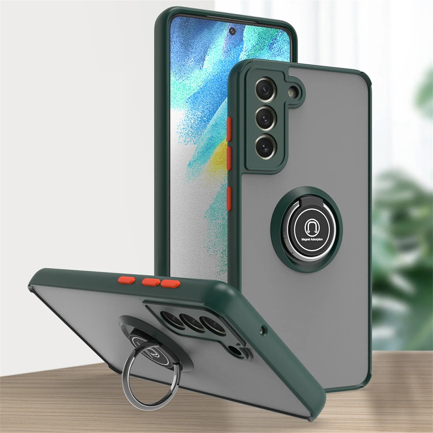 Shockproof Magnetic Cover Funda For Samsung Galaxy S25 S24 S23 S22 S21 S20 FE S10 S9 S8 Note10 20 Ultra Ring Holder Case Stand
