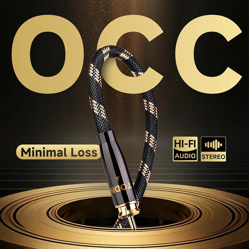 TODN RCA Cable HiFi Stereo 3.5mm to 2RCA Audio Cable AUX RCA Jack 3.5 for Amplifiers Audio Home Theater Cable RCA TO