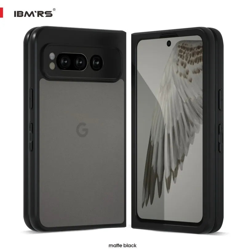 IBMRS for Google Pixel fold Case,Frosted transparent Shockproof Protection Case
