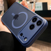 Luxury Magnetic Matte Translucent Armor Shockproof Case For iPhone  16 17 15 14 13 12 17 Pro Max Magsafe Wireless Charge Cover