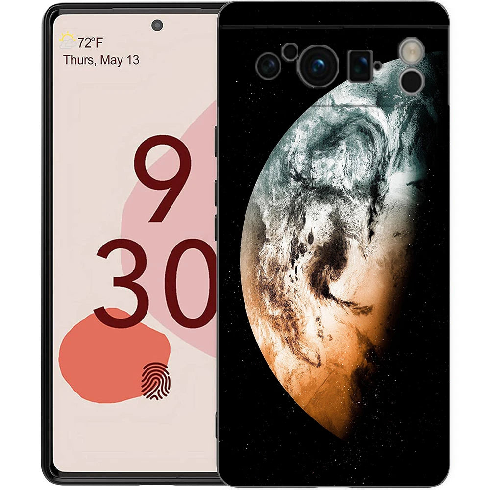 Starry Sky Universe Planet Phone Case For Google Pixel 10A 10 9 8 7 6 Pro XL 9A 8A 6A 7A 5G Soft Shockproof TPU Black Cover