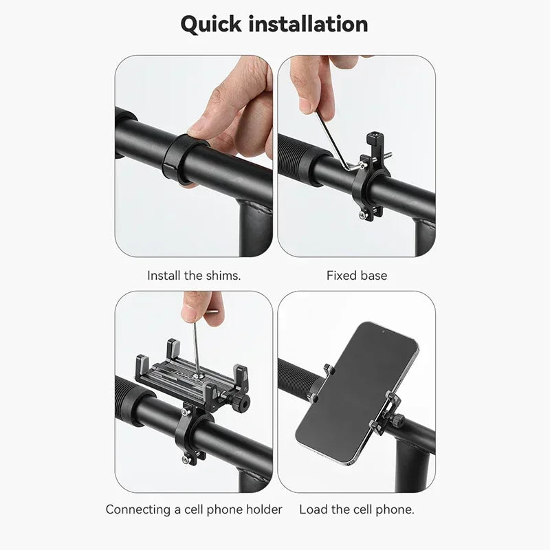 Phone Scalable Aluminum Alloy Bracket for Phone Holder Motorcycle Electric Bicycle Smartphone Cnc Four Claws Bike Holder
