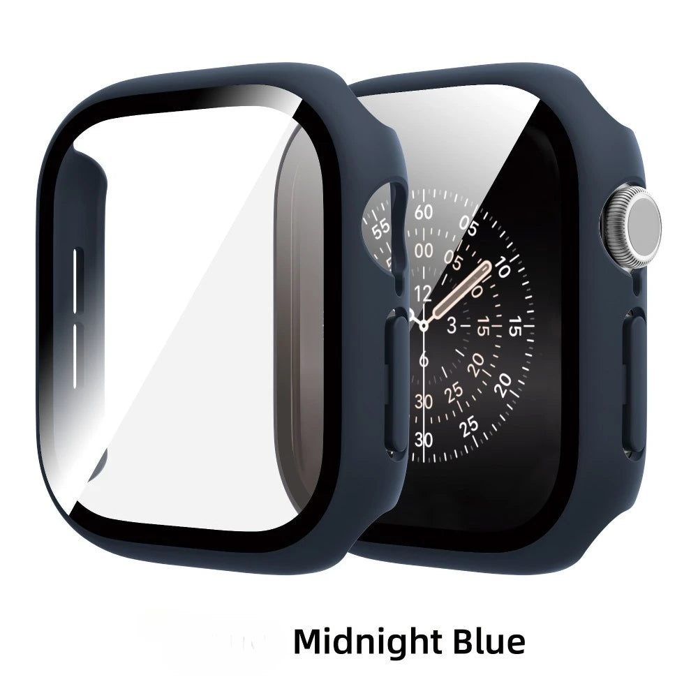 Tempered Glass+Cover For Apple Watch Case 12 46mm 42mm Matte PC Bumper Screen Protector iWatch Series 12 11 10 42/46mm Accessori