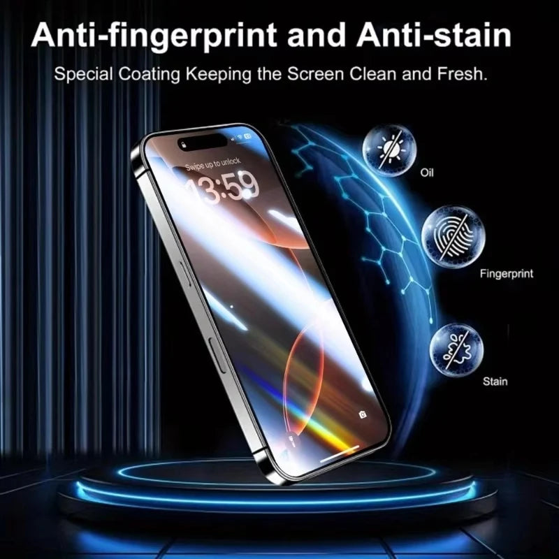 Dust Free Easy Installation HD Screen Protectors For iPhone 18 Pro Max 17 Pro Max 16 Pro 15 14 13 12 11 XR X Air Tempered Glass