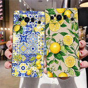 Summer Fruits Lemon Print Phone Case For Google Pixel 10 9 8 7 Pro 9A 8A 7A 6A 6 Pro XL Soft TPU Bumper Black Cover
