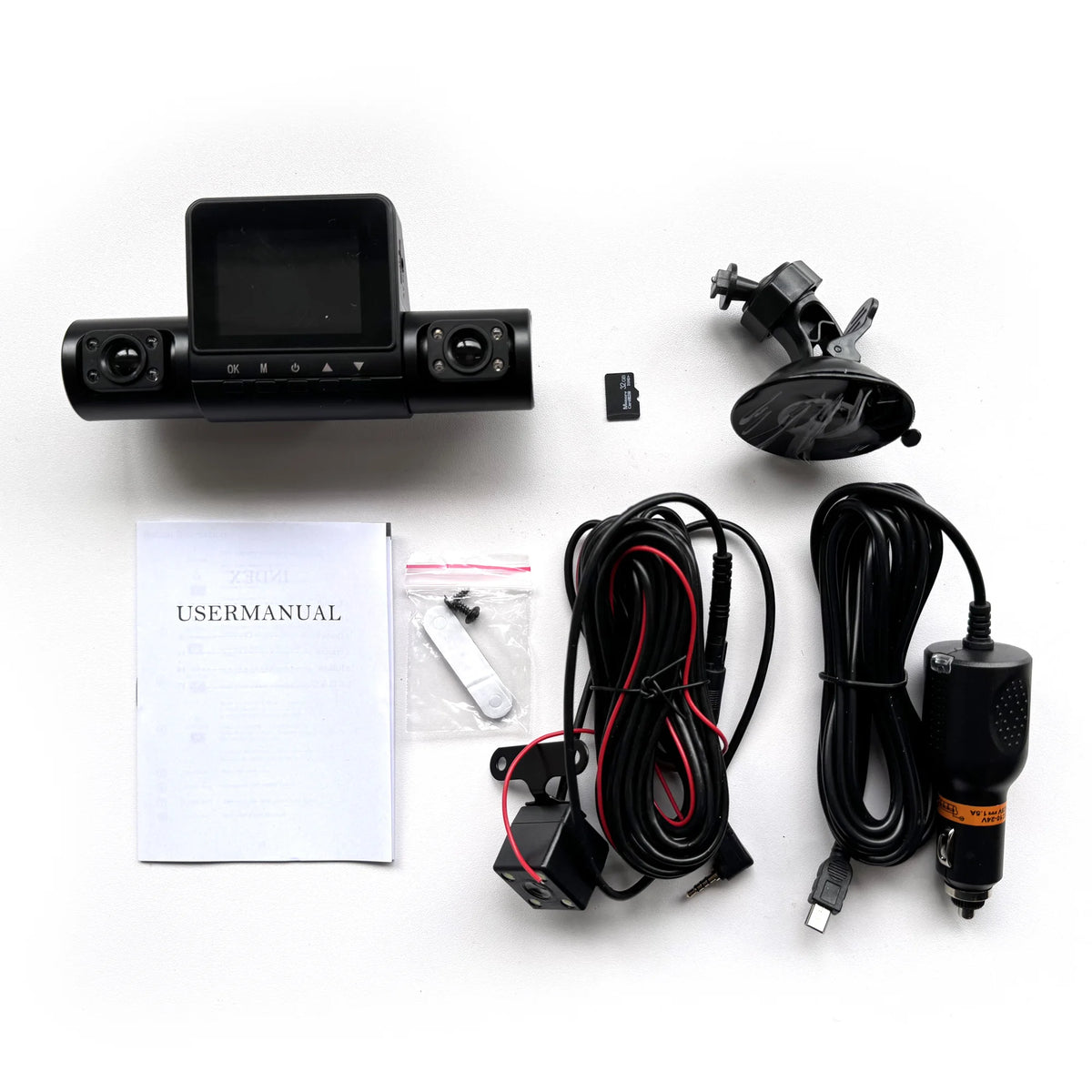 4 Lens Dash Cam 1080P Full HD 360 All Around View Car DVR 3 16 Inch IPS Screen Dashboard Camera Super Night Vision G Sensor Loop Recording Support Laptop Connection Professional Vehicle Driving Recorder Complete Interior Exte