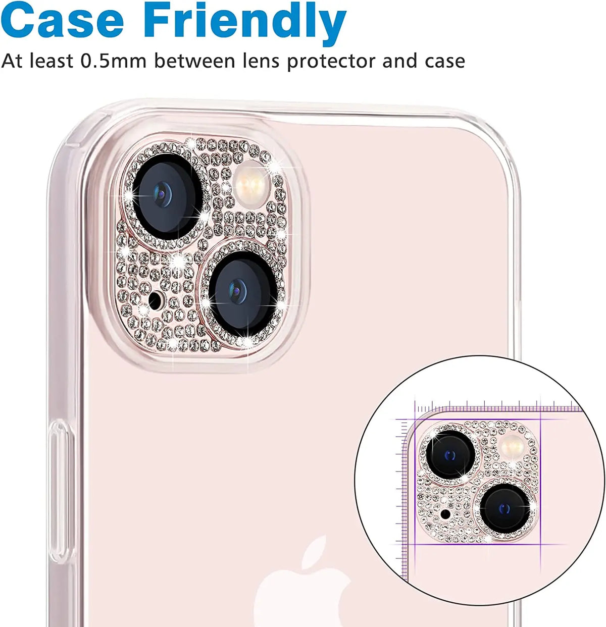 Glitter Diamond Camera Lens Protector Case Cover For iPhone 16 15 14 Plus 13 Pro Max 12 Mini 11 Women Protection Phone Accessory