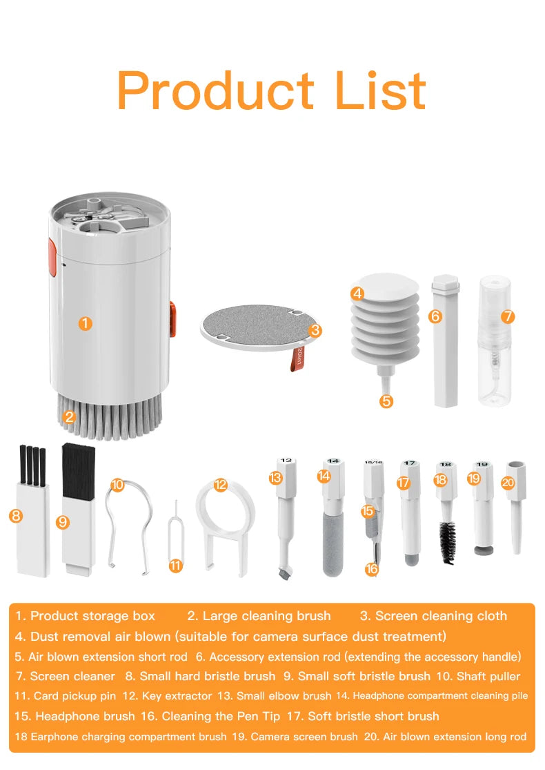 Multi-function Phone Tablet Keyboard Cleaning Kit for iPhone and AirPod headphone Brush Keyremover screen cleaner