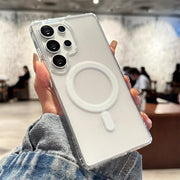 Magnetic Original Transparent Phone Case For Samsung Galaxy S26 S25 S24 S23 S22 S21 Plus Ultra FE Edge for Magsafe Clear Cover