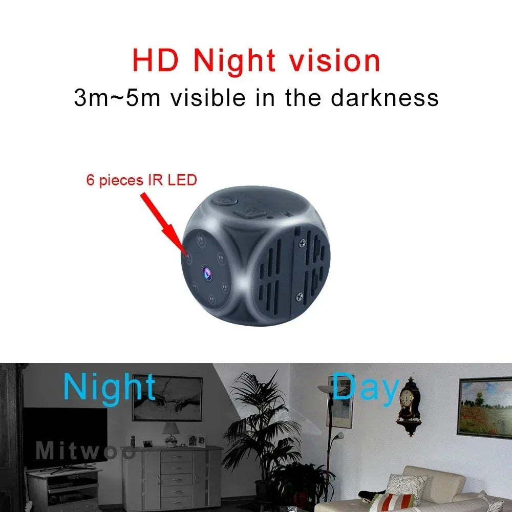 1080P HD Portable Micro Camera Infrared Night Vision Motion Detection Mini Camcorder DV Video Recorder Secret Security Cam Espia