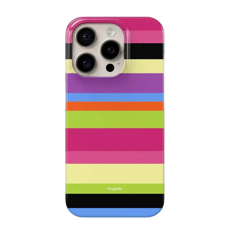 Fragola Korean Cross Stripes Phone Case for iPhone 17 16 15 14 13 12 11 Air Pro Max X XS XR XSMax 7 8 Plus Glossy Film Hard PC