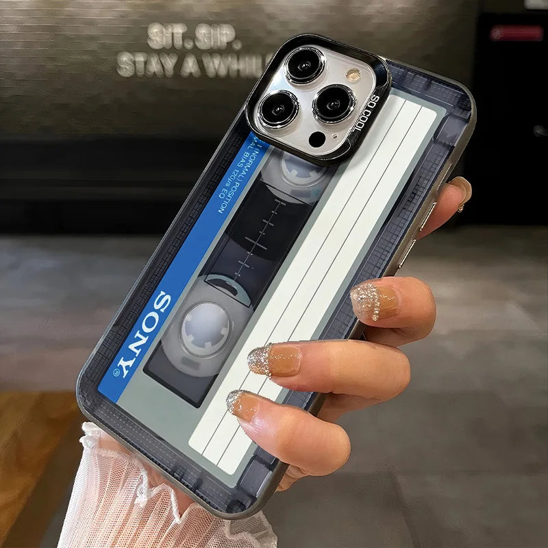 Unique cassette tape Creative Phone Case For iPhone 17 16e 16 15 14 13 12 11 mini Pro Max X XR XSMAX 8 Air Plus Anti Fall Matte