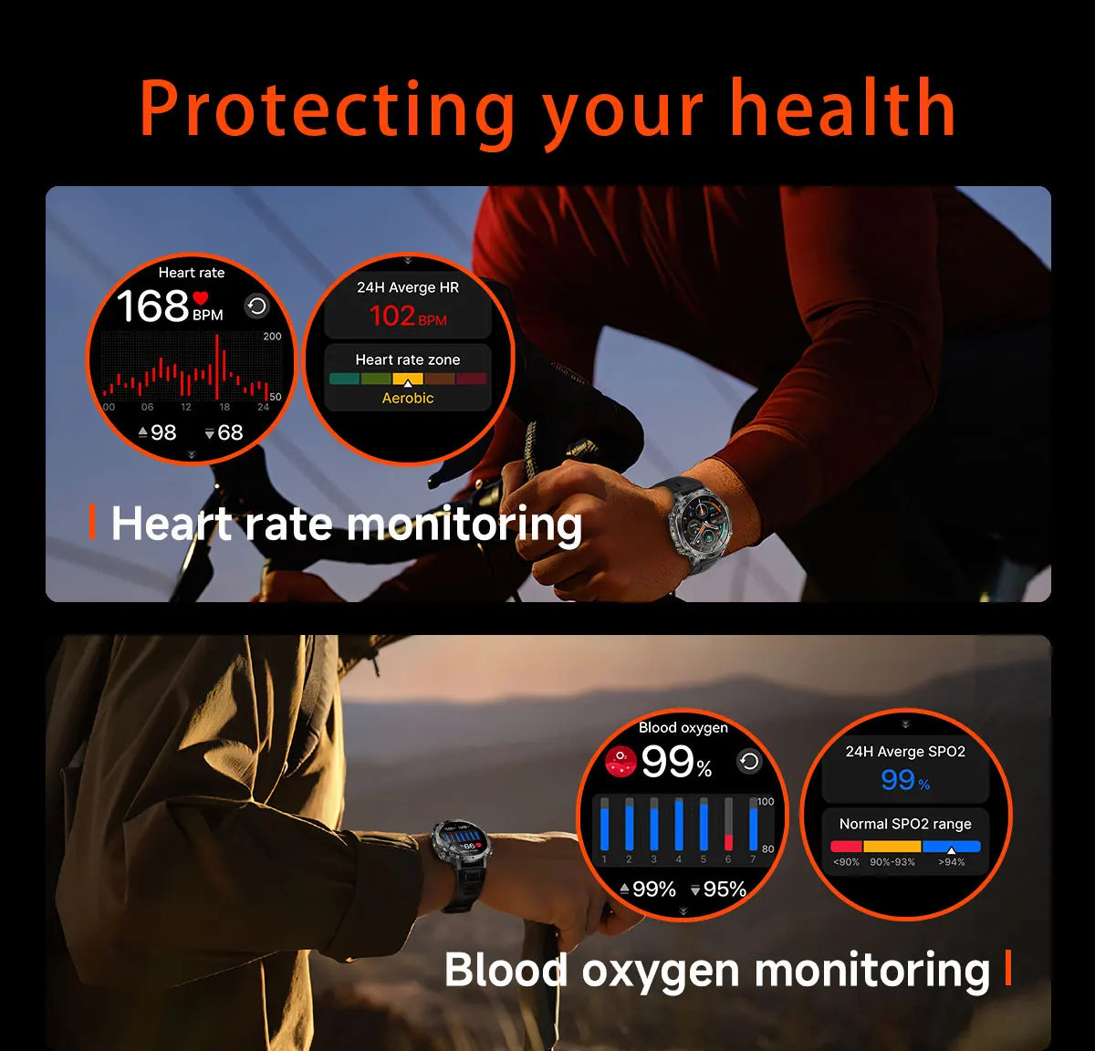 2026 New TANK Ultra 1400mAh Battery Military Smart Watch 10ATM Waterproof Heart Rate Tactical LED Flashlight Men Sports Bracelet