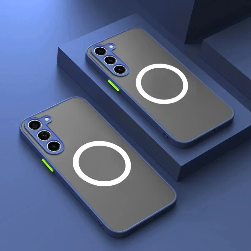 Matte Magnetic Case For Samsung Galaxy S25 S24 S23 Ultra S25DEGE S24FE S23FE S22 S21 S25 S24 S23 Plus S21FE Translucent Cover