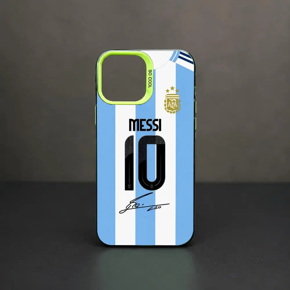 Football Star Messi #10 Logo Phone Case iPhone 11/12/13/14/15/16/17 Pro Max Aurora TPU Shockproof Slim Stylish Case
