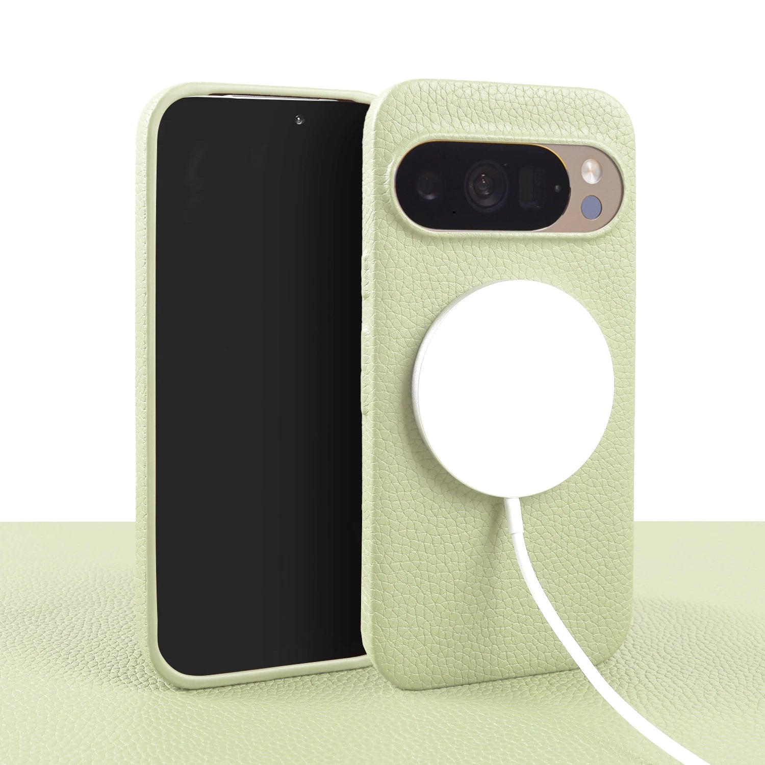 For Magsafe Magnetic Lychee Genuine Leather Case For Google Pixel 10 Pro XL Pixel10 9A 8A 7A Pixel 7 8 9 Pro XL Phone Back Cover