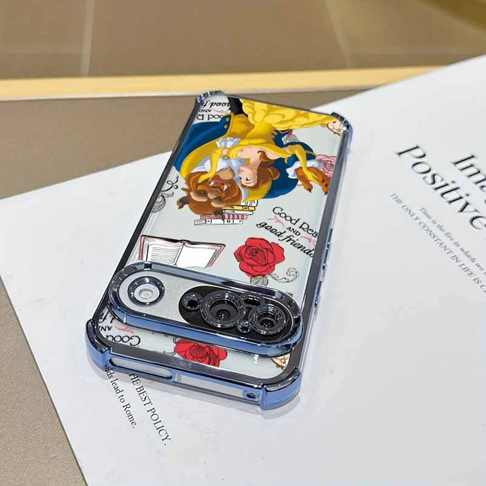 Beauty and the Beast Phone Case For Google Pixel 10A 9A 9 8A 8 7A 7 Pro XL Plating Drop-proof Transparent Soft Cover
