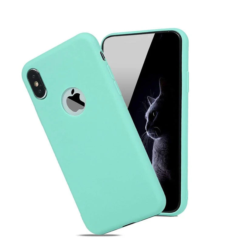 Matte Silicone Candy Cover For iPhone X Xr Xs Max 12 mini 11 Pro Max 6 6S 7 8 Plus SE 2020 Flexible Gel Phone Protector Cases