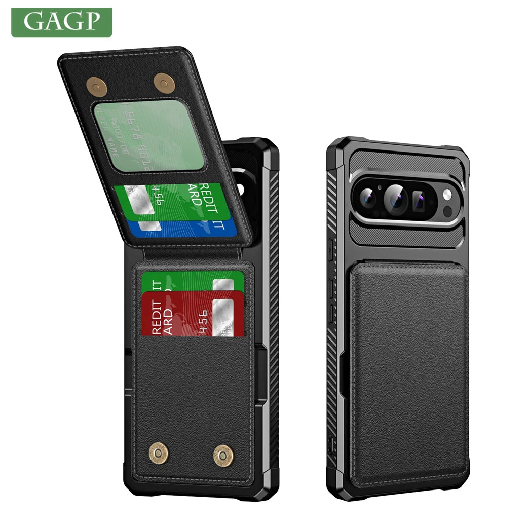 Business Leather Flip Card Slot Bag Stand Holder Case For Google Pixel 9 8 7 Pro XL 8 A 7A Magnetic Cover For Pixel 8A 10Pro XL