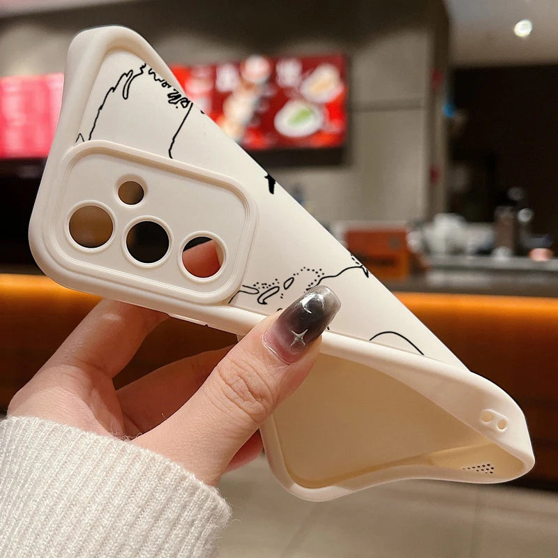 Airplane Route Silicone Case For Samsung Galaxy S25 FE Edge S26 S24 S23 Ultra S22 Plus A57 A37 A17 A14 A15 A55 A56 A36 A26 Cover