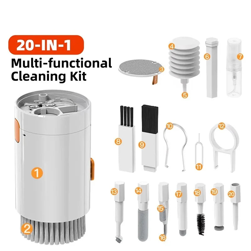 20 In 1 Multifunctional Cleaning Kit Computer Keyboard Cleaner Pen Brush For IPad Phone Earphones Cleaning Tools Keycap Puller