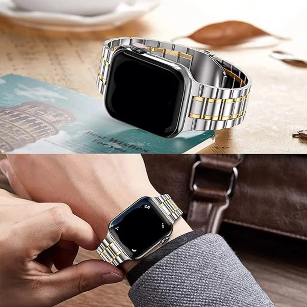 Stainless Steel Strap For Apple Watch Band Series 12/11/10/9/8/7/6/5/SE 3 Metal Bracelet For iWatch Ultra 4 49mm 45mm 44mm 46mm