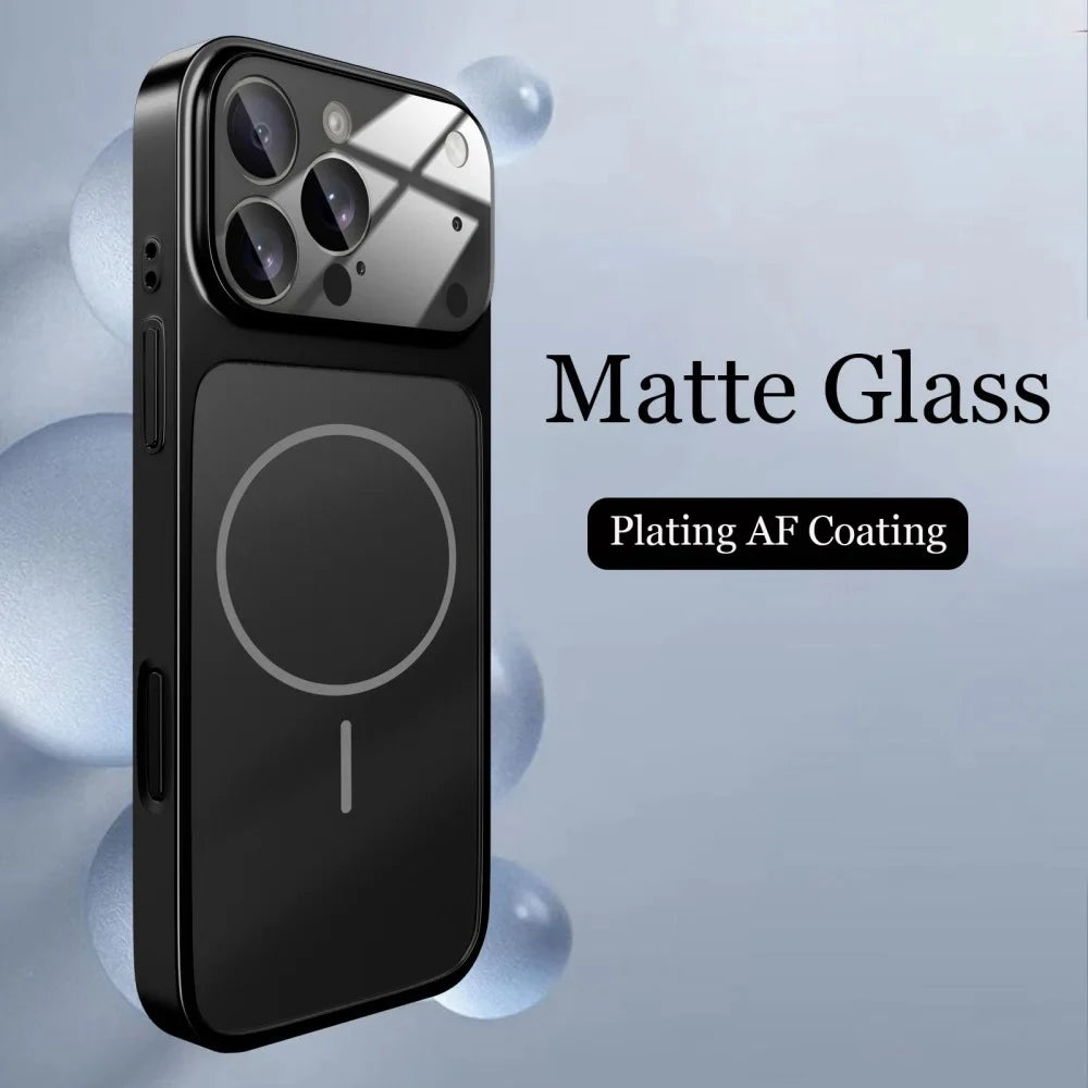 New luxury orange magnetic phone case for iPhone 17 16 15 13 14 Pro Max Matte PC wireless charging protection cover For MagSafe