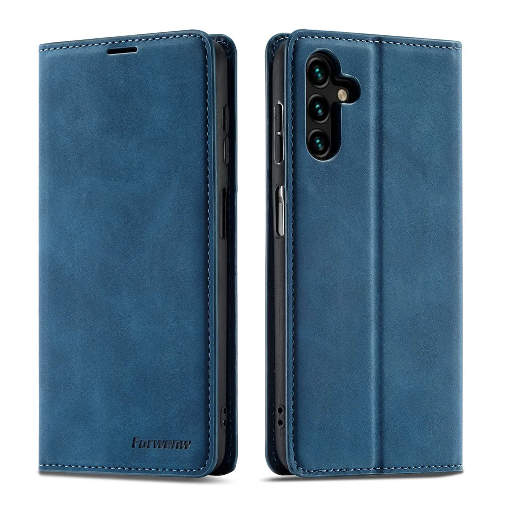 Leather Phone Case For Samsung S26 S25 edge S24 S23 FE S22 Ultra S21 S20 S10 Plus Note 20 10 9 Magntic Flip Card Wallet Cover