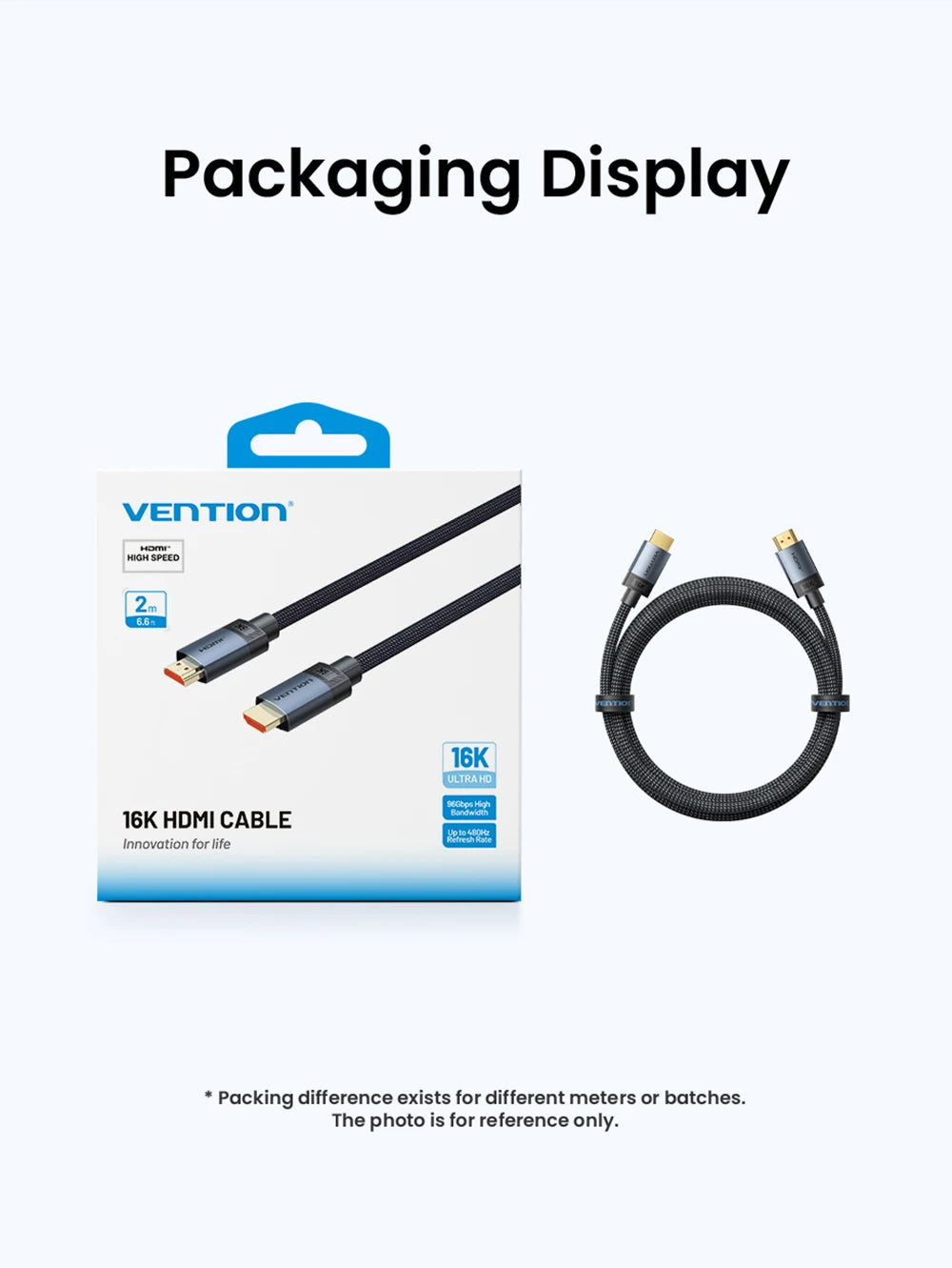 Vention HDMI Cable 16K60Hz Ultra High Speed 96Gbps Cable for Laptop TV Box PS5 Xiaomi Dolby Vision HDCP2.3 8K240Hz HDMI2.2 Cable