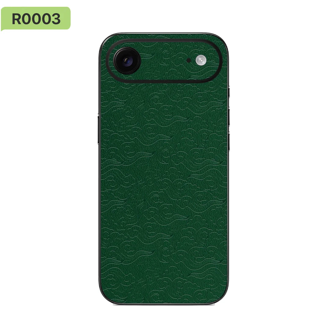 Leather Grain Rear Sticker Wrap Skin Paste For iPhone  17 16 15 14 13 Pro Max Full Cover Back Film