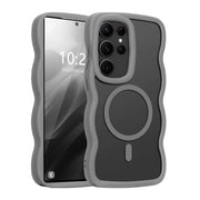 Luxury Wavy Frame Matte Case For Samsung Galaxy S26 S25 S24 Ultra Plus Edge S 26 A56 A36 Magsafe Charge Shockproof Armor Cover