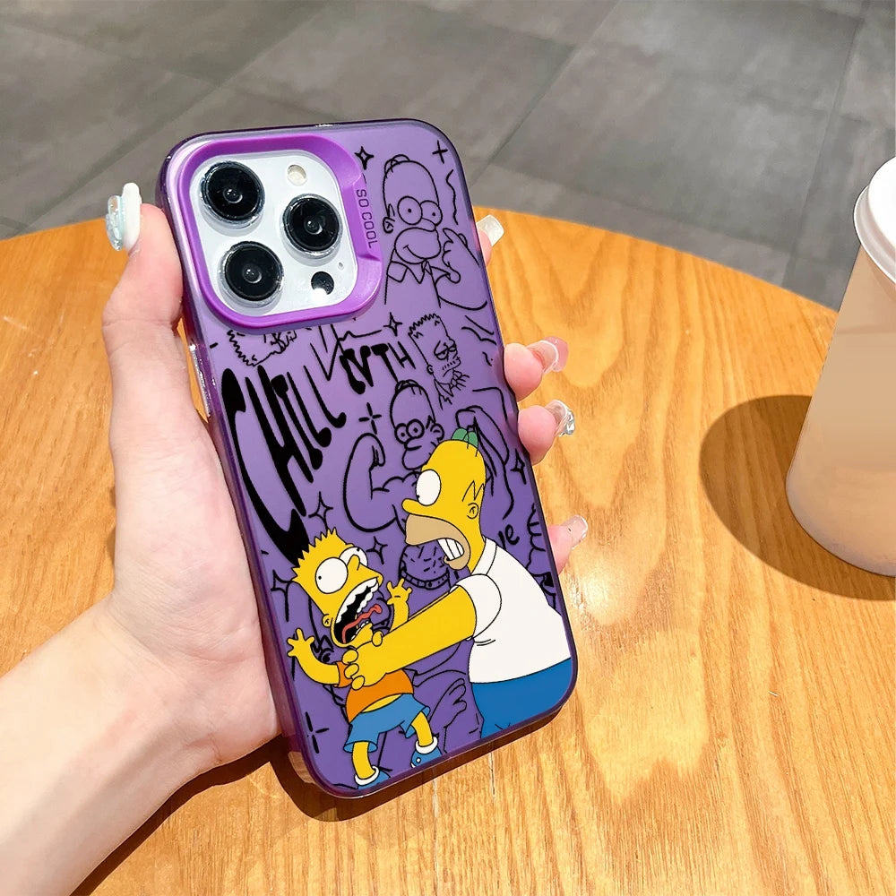 Fun Cartoon S-Simpsons Hot Phone Case for Samsung Galaxy S26 S25 S24 S23 S22 S21 S20 Note20 FE Ultra Edge Plus 4G 5G Matte Cover
