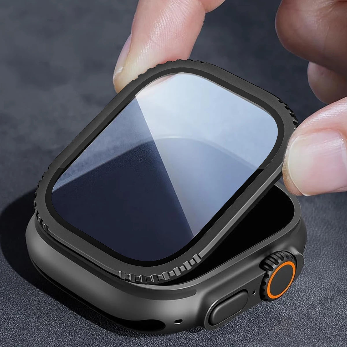 Alloy Frame+Tempered Glass for Apple Watch Ultra 3 2 1 49mm Screen Protector HD Anti Scratch Film for Iwatch Ultra 49mm Series