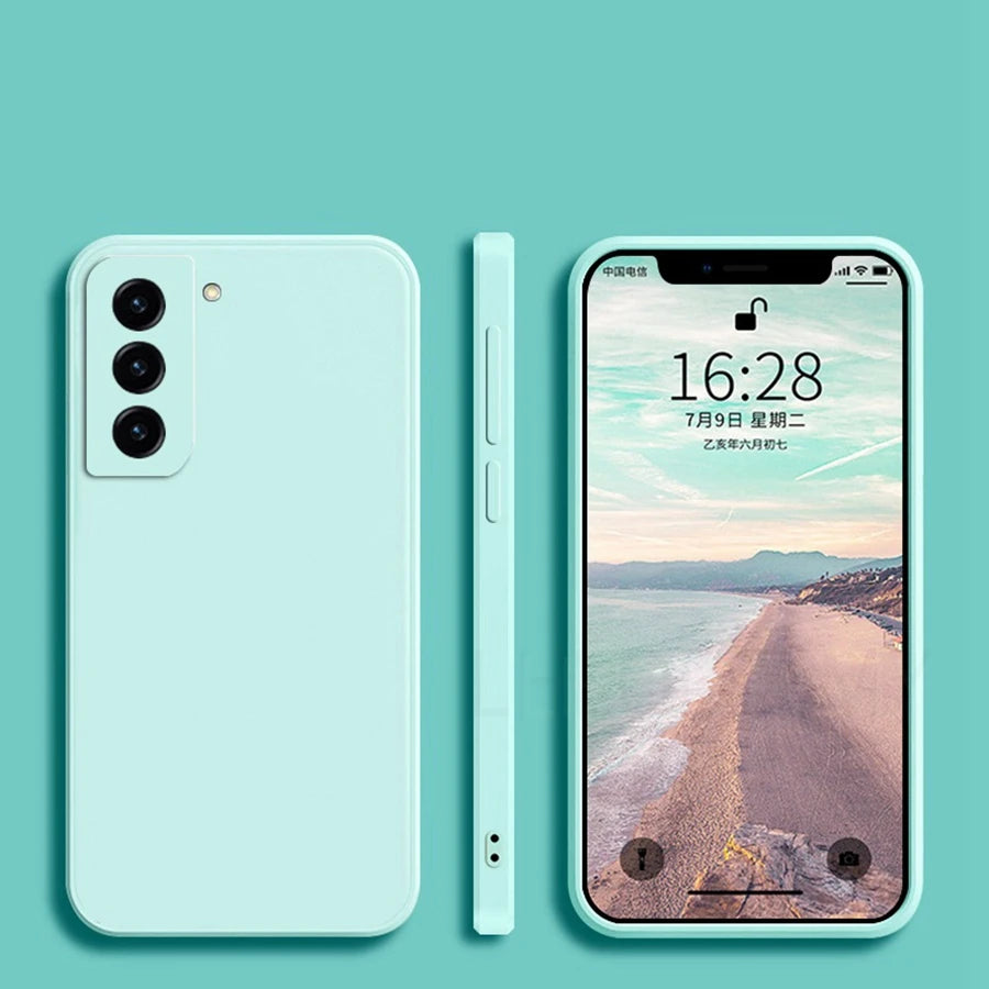 Square Liquid Silicone Soft Case For Samsung Galaxy S22 S21 S20 FE 5G S10 Plus Note 20 Ultra 10 Lite A22 A32 A52 A72 Full Cover