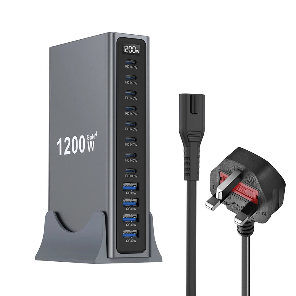 UHOMEBUY 400W USB C Charger 10-Ports GaN Charging Station 140W Max Single Port PD3.1 Fast Charger for MacBook Pro iPhone Samsung