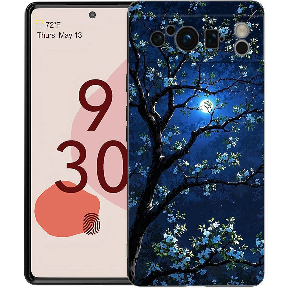 fashion art sunset glow painting Phone Case For Google Pixel 9 8 9A 8A 7 7A 6 Pro XL 6A 5G Black Soft Back Luxury TPU Cover