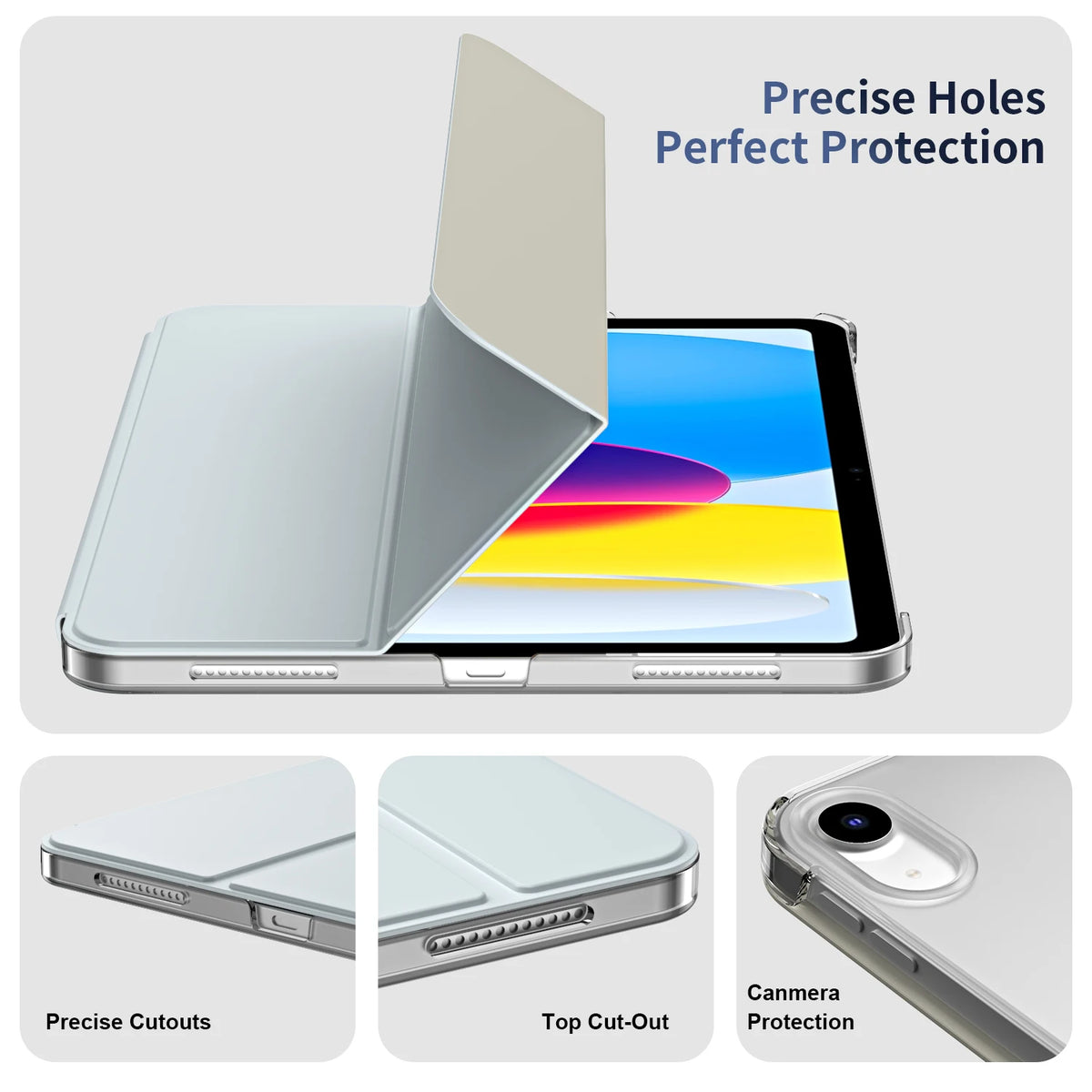 For iPad Air 11-Inch M3/M2 2025/2024,iPad Air 4/5 (2022/2020 5th/4th Generation 10.9-Inch) Case,Slim Stand Hard Back Shell Cover