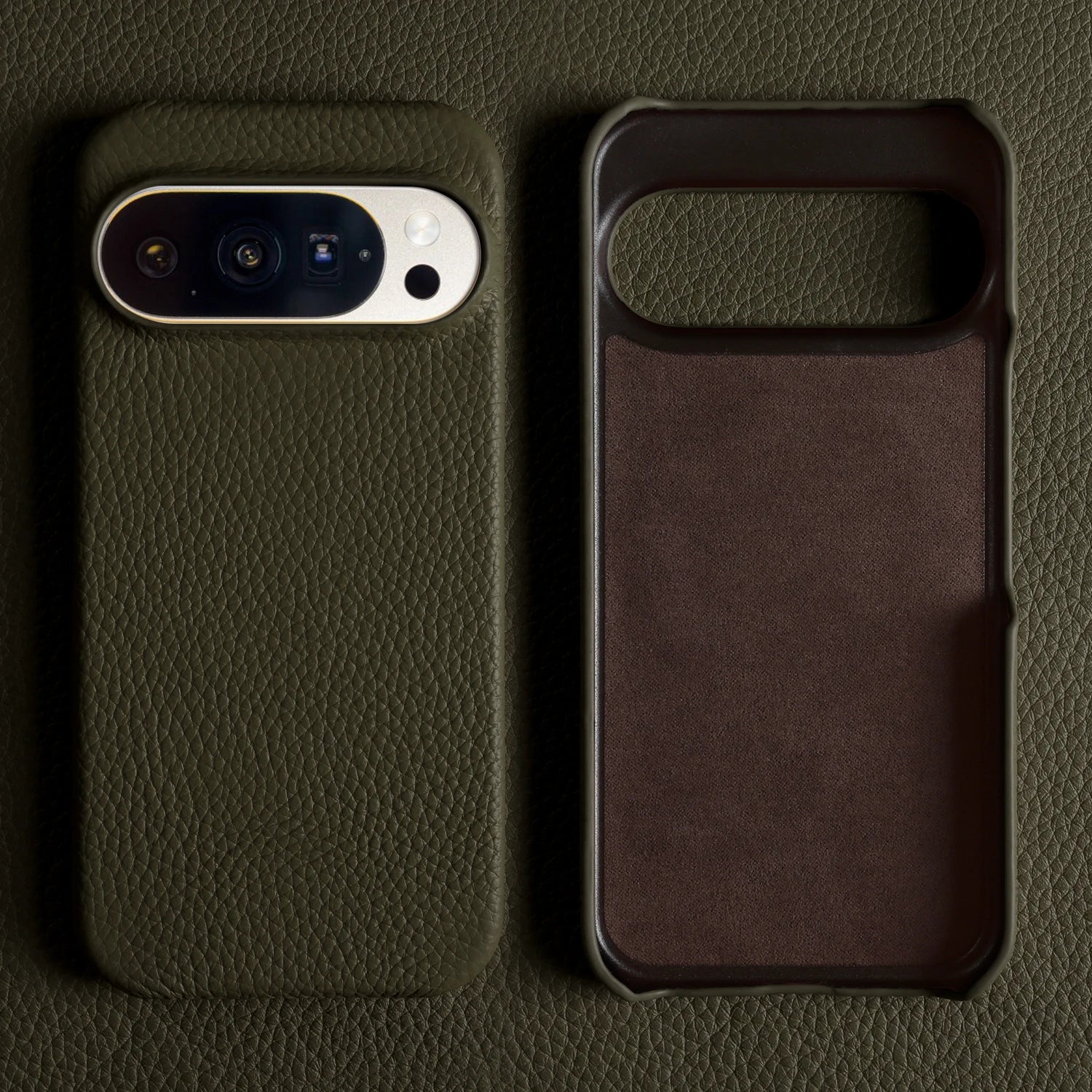 Luxury Lychee Grain Genuine Leather Back Cover Case For Google Pixel 10 Pro XL 9 8 7 6 5 5A 6A 7A 8A 9A Phone Cases Coque Funda