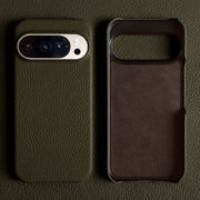 Luxury Lychee Grain Genuine Leather Back Cover Case For Google Pixel 10 Pro XL 9 8 7 6 5 5A 6A 7A 8A 9A Phone Cases Coque Funda