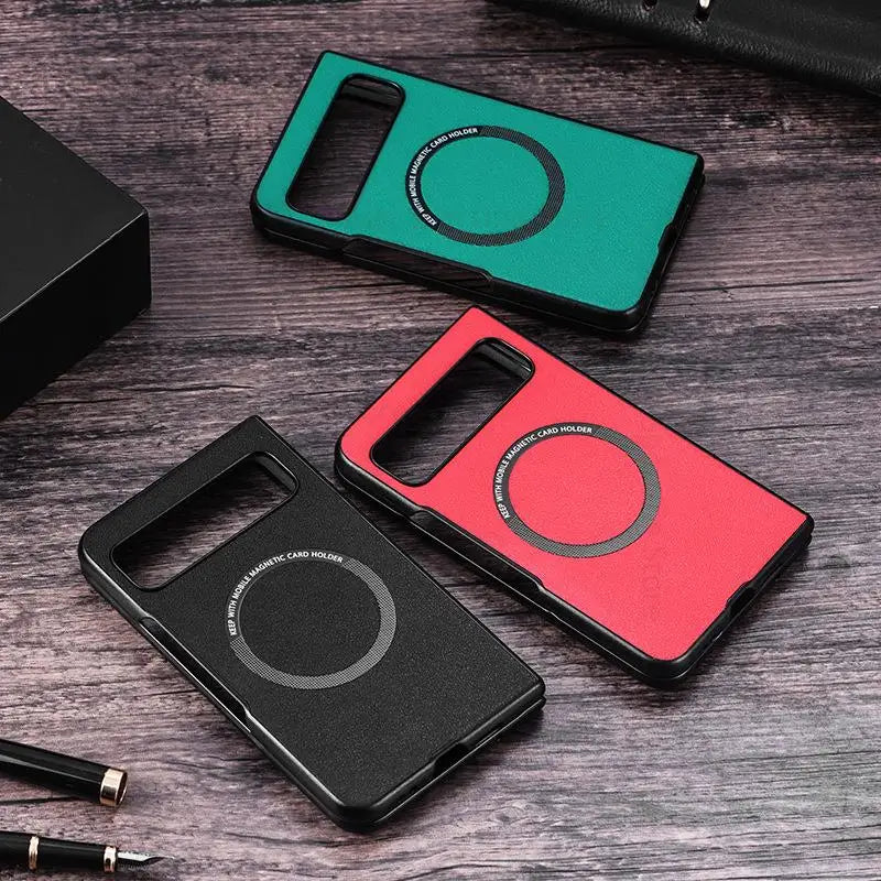 Capa For Google Pixel Fold For Magsafe Magsafing Leather Case For Pixel 8 Pro 7A 6A 5 7 6 8 Pro Flip Cover For Pixel Fold G9FPL