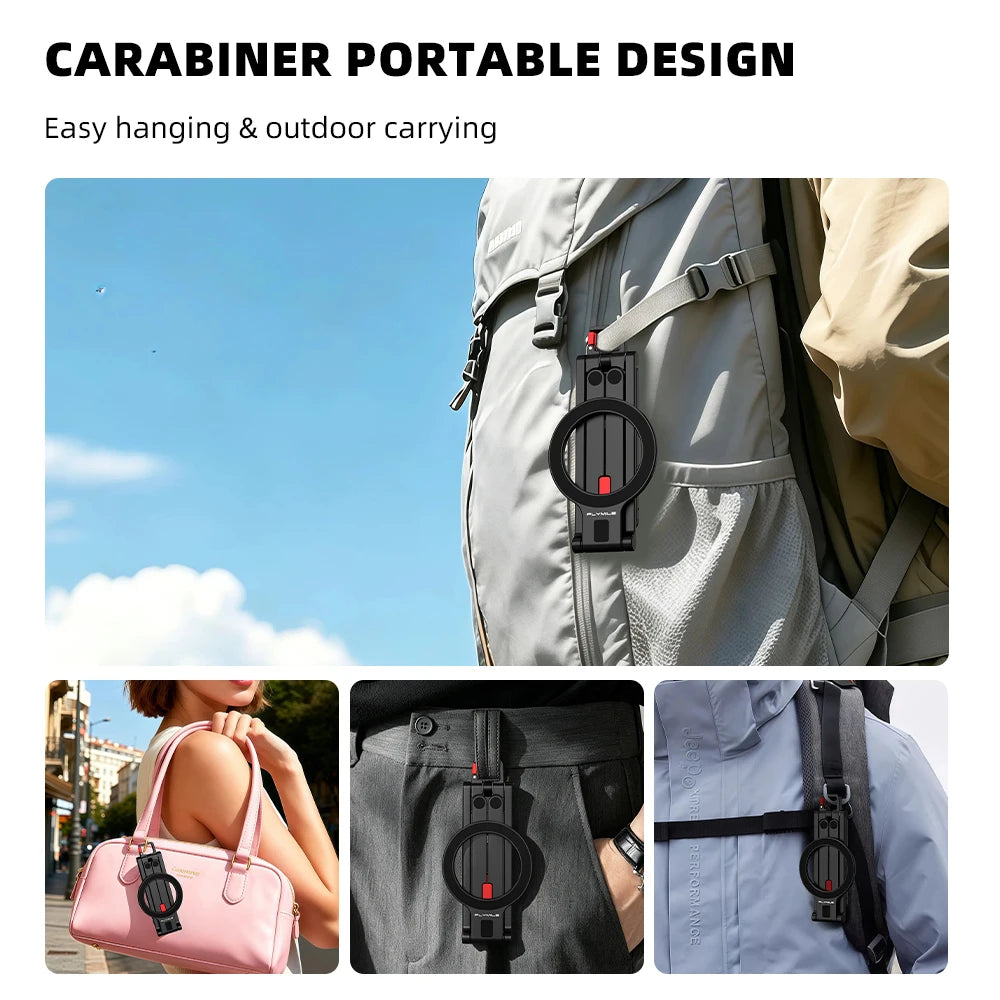Flymile Foldable Magnetic Phone Tripod for iPhone 18 Pro Max 17 16 15 14 Accessories Selfie Stick Handle Compatible with MagSafe
