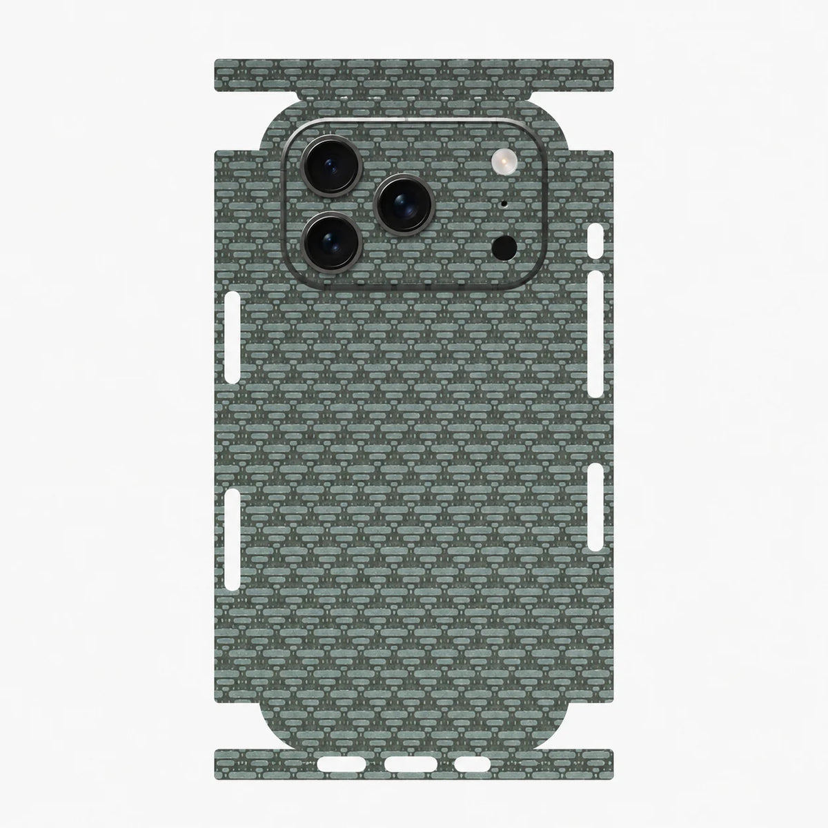 Full Wrap Faux Leather Back Skin for iPhone 17 16 15 14 13 Pro Max Diamond Kevlar Texture Anti Scratch Phone Sticker